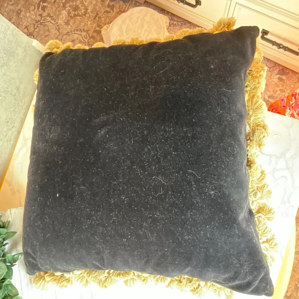 Needlepoint pillow French Chic Paris Apartment Floral black background must see